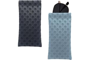 WANGENPING Miękkie skórzane etui na okulary, przenośne, wodoszczelne etui na okulary przeciwsłoneczne, z mikrofibry, idealne do bezpiecznego przechowywania okularów w podróży (czarne i szare), czarny,