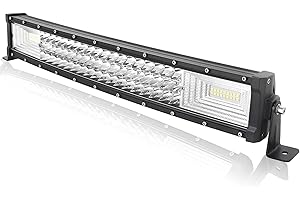 AUXTINGS Barra de luz LED curvada de 22 pulgadas 56 cm 270W lente 7D, combo de luces de buceo de triple fila, para todoterreno ATV AWD SUV 4WD 4x4, conector DT de 12V 24V, resistente al agua