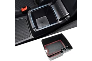 ‎LFOTPP LFOTPP Kompatibel mit Tarraco/V W Tiguan 2 2016-2022 2023 Mittelkonsole Armlehne Organizer Aufbewahrungsbox Autozubehör einlegen Mit Rutschfestermatte Organizer Handschuhfach (Rot1)