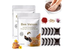 IKELY 2 Stück Bienengift Fussbad,Bienengift Fußbad,Bee Venom Fußbad,Bee Venom Foot Soak,Detoxingherbs Cleansing Foot Soak Beads, Healthy Cleanse Body Relief Relax