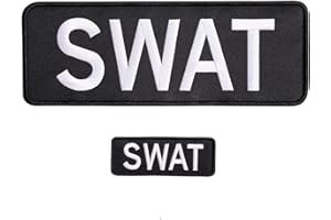 GUYI GYGYL - Confezione da 2 toppe per swat con gancio e anello, per gilet della polizia, pannello posteriore bianco (1 piccolo e 1 grande)