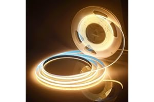 SUBOSI 2 m COB ciepła biel 2700 K elastyczna taśma LED o wysokiej gęstości bez zasilacza sieciowego 320 LED/M 640 LED 12 V 16 W możliwość ściemniania, możliwość odkształcenia, taśma LED do sypialni,