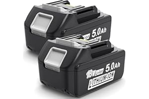 MoeuGreenBattX Batería de Repuesto para Makita 18v: 5.0Ah Ion de Litio batería Original de Repuesto para Makita – Compatible con BL1850B BL1850 BL1860B BL1860 194205-3 LXT-400 (2-Unidades)