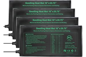 HYDGOOHO MARIVIA Seedling Heat Mat 4 Pack, MET Certified Heating Mat for Plants Grow Seed Starting Greenhouse, Waterproof Durable Germination Warm Hydroponic Heating Pad