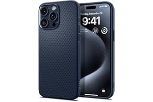 Spigen Etui na telefon komórkowy iPhone 15 Pro Max Liquid Air Case etui na telefon komórkowy, cienkie etui ochronne, cienkie, granatowe