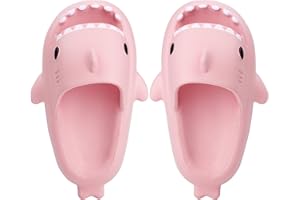 LAKIGE Pantuflas de tiburón para niños y niñas, antideslizantes, para playa, piscina, ducha y baño