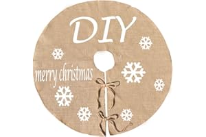 ‎BODOSAC Awtlife 122 cm Hessian DIY Christmas Tree Skirt for Christmas Decoration, Festive Holidays, Christmas Decoration