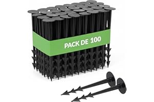 GARDENIX Lot de 100 TerraPEG piquets de Fixation pour Jardin pour la Fixation des Tissus Anti Mauvaises Herbes