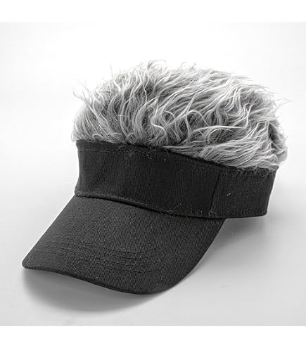 Uomini Donne novità Cappello Hip-Hop Hip-Hop con Capelli Finti a Spillo Divertente Retro Corto Melone Parrucca Cranio Landlord cap Regolabile Streetwear (Parrucca da caffè Black Hat