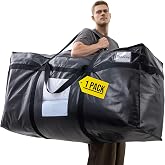 TAILI Jumbo Extra Large Storage Bag, 1 Pack, Black | With heavy duty zippers, ideal for moving, clothes, bedding, quilts and