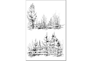 ECMQS Üppig Wald Baum DIY Transparente Briefmarke, Silikon Stempel Set, Clear Stamps, Schneiden Schablonen, Bastelei Scrapbooking-Werkzeug