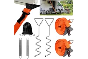 MEISHANG Sturmband Markise,Markisenspanngurt mit Feder und Schraubanker,Markisen Sturmsicherung,2 Verbindungsmethoden, für die Meisten Wohnmobil-Marken Geeignet Sind