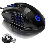 Utechsmart, mouse da gaming, Venus 16400 DPI, laser MMO Venus(Black)