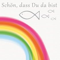 Serviettenshop Kerze Mit Spruch „Schön, Dass Du Da Bist“ – Rund, Blau-grün | Für Geburtstag, Taufe & Feiern | Ø 8 Cm