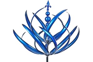 HUNICANDIU Metal Windmill Wind Chime Windmill for Gardenn, Harlow Rotator Spinner, Removable Wind Rotating Windmill, Metal Wind Spinner, Wind Sculpture Spinner for Gardenn, Lawn, Yard, Backyard