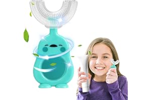 RUNMEIHE Brosse a Dent Enfant en Forme de U, Brosse à Dents Bebe de Manuelle Nettoyage Buccal à 360 °, Brosse a Dent Enfant sans BPA Avec Tête en Silicone Souple, 2-6 Ans