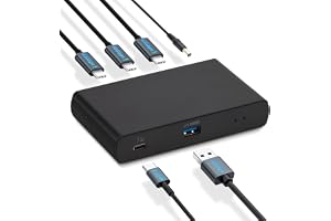Amazon Basics Thunderbolt 4/USB 4 dockningsstation, 3 x nedströms TBT4 (dubbel skärm), 1 x USB A 3.1, EU, svart, 12,2cm x 7,2