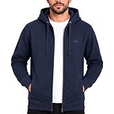 Iron Mountain Men's Zip Up Fleece Cotton Blend Hoodie | Anti-pilling, brushed fleece, breathable, drawstring hood, ribbed cuf