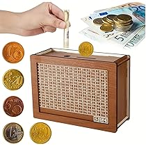 Tirelire En Bois Avec Compteur Numérique Réutilisable - Objectif D'épargne 5000, Avec Marqueur Effaçable, Pour Adultes Et Enfants