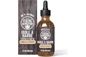 Viking Revolution Huile Barbe Homme 30ml - Huile à Barbe Parfum Vanille Épicée - Naturel à l'Huile d'Argan et l'Huile de Jojoba Bio - Huile de Barbe Hydratante & Nourrissante