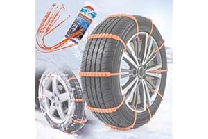 IZOSEN Snow Chains for Car, 12 PCS Universal Adjustable Snow Tire Chains for Sand Snow Mud Emergency Traction