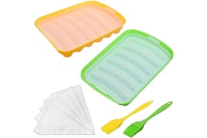 Kare & Kind 2x Stampi in Silicone per Salsiccia - Forma per Hot Dog Flessibile Antiaderente - Contenitore per Cottura a Vapore a 6 Cavità - Salsicce Fatte in Casa Fai-da-te