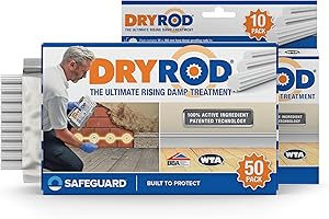 Dryrod Damp Proofing Rods (10 Pack x 3) - BBA-Approved Rising Damp Treatment, Stronger Than DPC Injection Creams. Coverage 3.6m