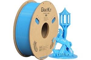 GratKit PLA 3D Printer Filament 1KG, PLA Filament 1.75mm, -0.03mm, 3D Printing Filament Blue