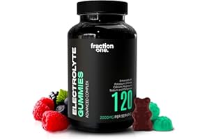 Fraction One Electrolyte Gummies – 120 Gummies – 2000 mg per Serving, Enhanced with Potassium, Chloride, Calcium, Magnesium, Sodium and Manganese – Supports Energy and Hydration – 60 Days Supply