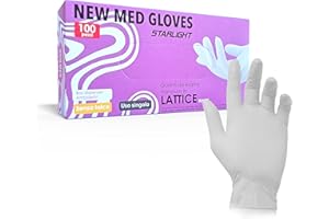 GENERAL MERCHANDISING 100 guanti in LATTICE Taglia L senza polvere, ipoallergenici, certificati CE | Guanti per alimenti Guanti Medici monouso (100 L)