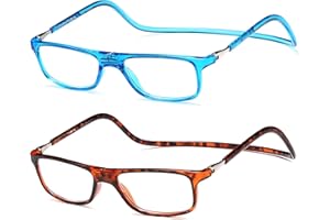 NEW VISION Lunettes 2 pack, Lunettes Loupe, Lunettes De Lecture Magnétique, Longueur RéGlable Lunette De Lecture Homme Femme, NV2904