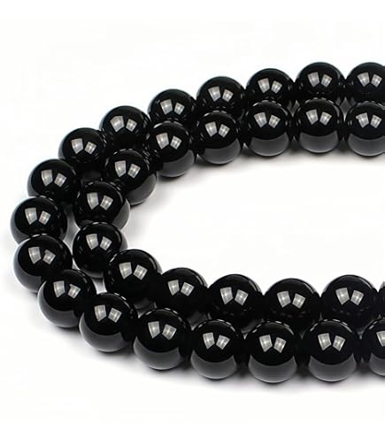 Perline Di Pietra Preziosa Di Tormalina Nera - Perline Rotonde - Foto 5