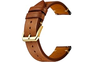 REZERO Bracelet de Montre à Dégagement Rapide, Sangle de Montre en Cuir Véritable de Veau Italien, Lanière de Montre de Remplacement Classiques pour Homme, Femme 18mm 19mm 20mm 21mm 22mm 23mm 24mm