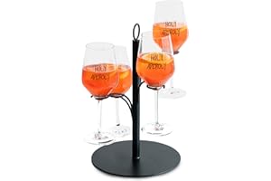 SpritzUpYourLife Getränke Tower, Servierbaum für Cocktails, Aperol Tower für 4 Gläser - Geburtstagsgeschenk für Frauen, Aperol Geschenk, Sarti Rosa Aperitif Geschenk (schwarz)