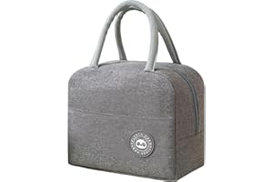 NHHEO Borse Porta Alimenti, Borsa Frigo Piccola, Borsa Frigo Piccola Pranzo Ufficio, Borsa Termica Porta Pranzo, Borsa Termica per Ufficio ​lavoro Scuola Viaggi Campeggio All'aperto Picnic (grigio 6l)