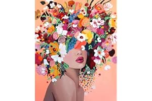 NAIMOER Filles Diamond Painting, Peinture Diamant Fleurs Broderie Diamant Kit Complet, DIY 5D Diamond Painting pour Adultes Enfants Croix Broderie Filles Fleurs Peinture Diamant 30x40cm