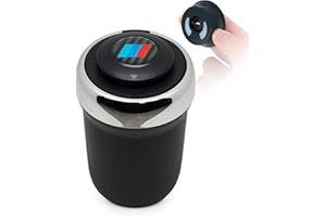 STOREBAO Posacenere per BMW auto con accendino accendisigari portatile e luce respiratoria colorata a LED per BMW Serie 1/3/5/7 e X1/X3/X5/X6, il coperchio si apre automaticamente (Argento)