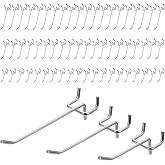 Heozhuyi 60 Pcs Hooks for Perforated Panel Tools, 5cm/10cm/15cm Hooks for Panel Tools Wall, Hook for Perforated Boards Garage