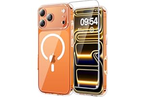 TAURI Coque Magnétique pour iPhone 17 Pro Max avec Protection écran,Protection Totale de la Caméra, [Compatible avec MagSafe] Protection Militaire Anti-Choc Mince - Transparent