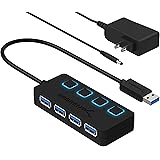 Sabrent USB HUB - 4-Port -USB 3.0 Hub mit einzelnen Power Schalter und LEDs (HB-UMP3)