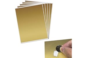 SCRATCHSTIX Grande Pegatinas Rasca Adhesivo (Scratch Sticker) - 235 x 200 mm, Oro, 5 hojas