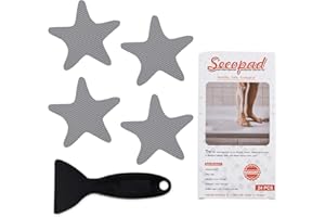Secopad Adesivi Antiscivolo per Vasca da Bagno Strisce adesive con Raschietto di Alta qualita (Grigio)