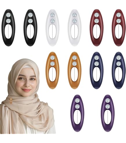 Hijab-Anstecknadeln Set – 12 Bunte Clips, Sicher & Haarschonend, Für Schals & Tücher