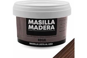 TECHZOCO Masilla Madera Nogal, Ideal para rellenar y y reparar madera al interior, Masilla lista al uso, Rellenadora de agujeros, Color Nogal, Contiene 250 gramos
