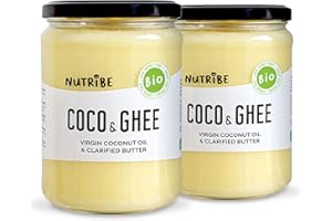 NUTRIBE Ghee et Huile de Coco Bio 500g (par 2) | Beurre clarifié de pâturage, huile de coco extraite à froid