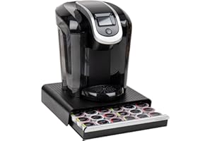 Mind Reader Single Serve Coffee Drawer, 36 Pod Capacity Organizador de encimera, Sala de Descanso, 12.75 Largo x 13 Ancho x 3 Pulgadas de Alto, Plástico, Negro