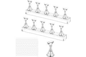 JIYIN 2 Stück Nagel Display Ständer, Acryl Nagelständer Nagelübungsständer Übungshand für Nageldesign Nail Tools Nägel Selber Machen(Silber)