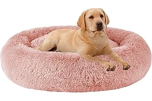 Mirkoo Round Dog Bed Cuddler Washable Round Pet Bed for Cats and Medium Dogs Comforting Dog Bed