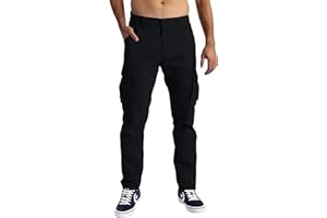 BLAUERHAFEN Herren Cargo Hose 6 Taschen 100% Baumwolle Freizeithose Loose Fit Arbeitshose