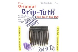 GOOD HAIR DAYS Grip-Tuth Combs - Set Of 2 Hair Side Combs - Hair Combs For All Types Of Hair - Decorative & Hair Styling Women Accessories (Shell, 1 ½ ″ Wide)